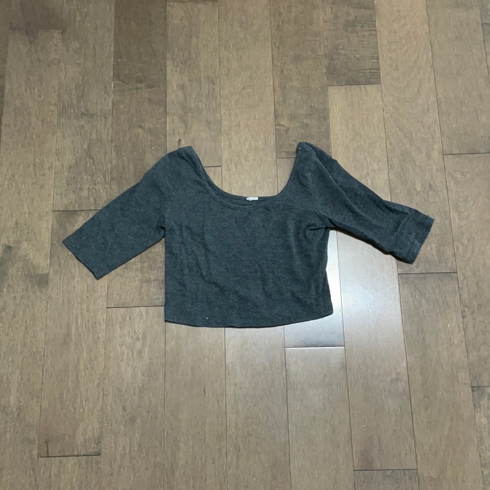 Gray crop top